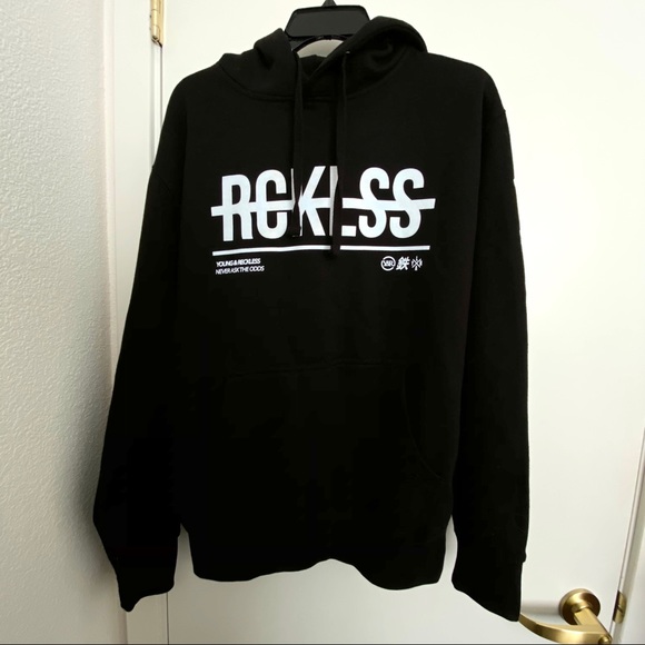 young and reckless strike thru hoodie